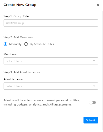 Groups - Create - Steps