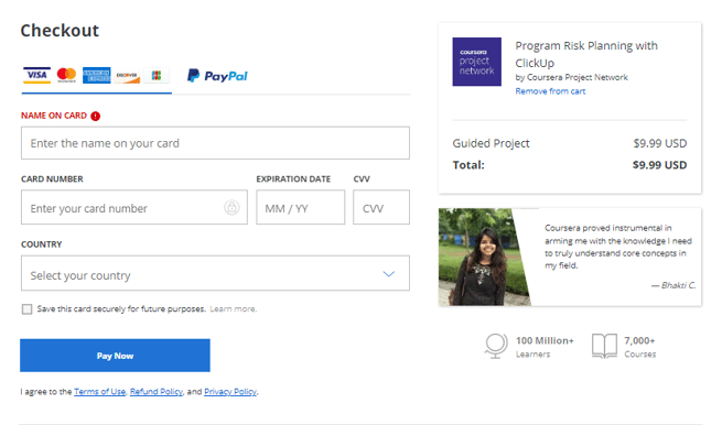 coursera purchase checkout