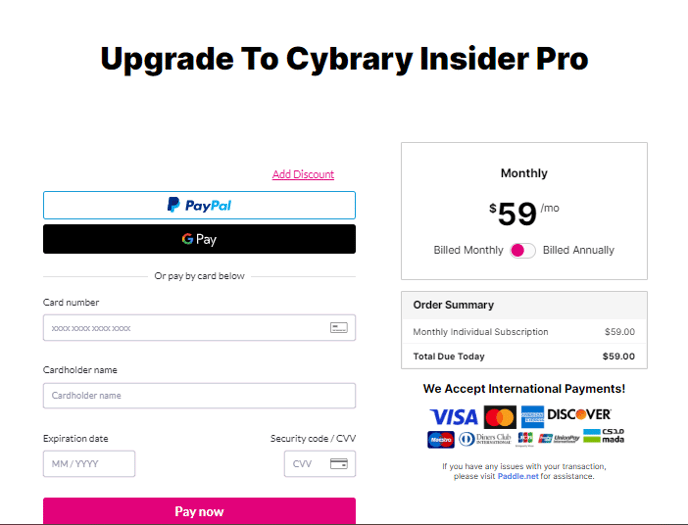 cybrary checkout