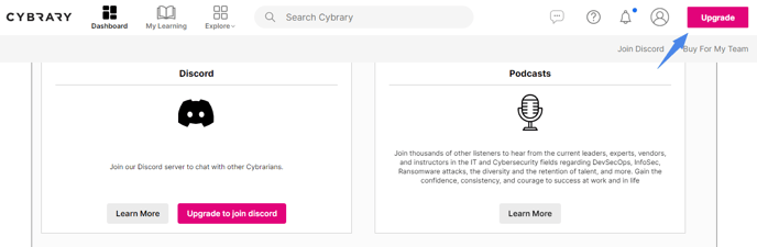 cybrary upgrade
